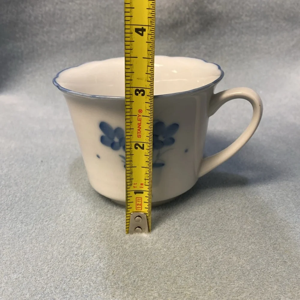 2  STEELE HAND PAINTED PORCELAIN DE CHINE CUP Blues (set of two)
